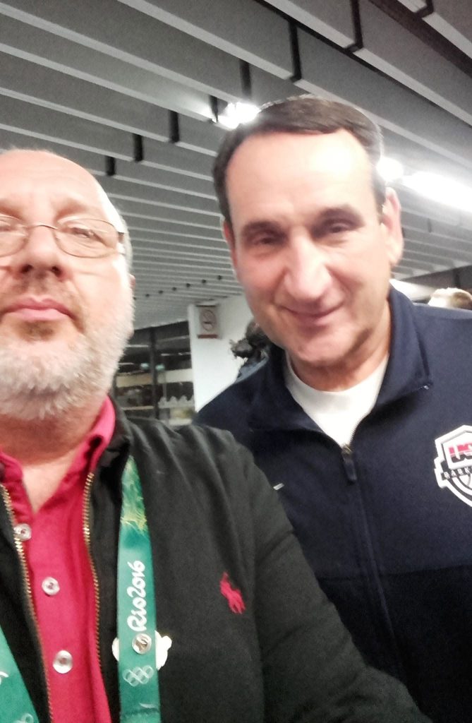 Con Mike Krzyzewsk entrenador